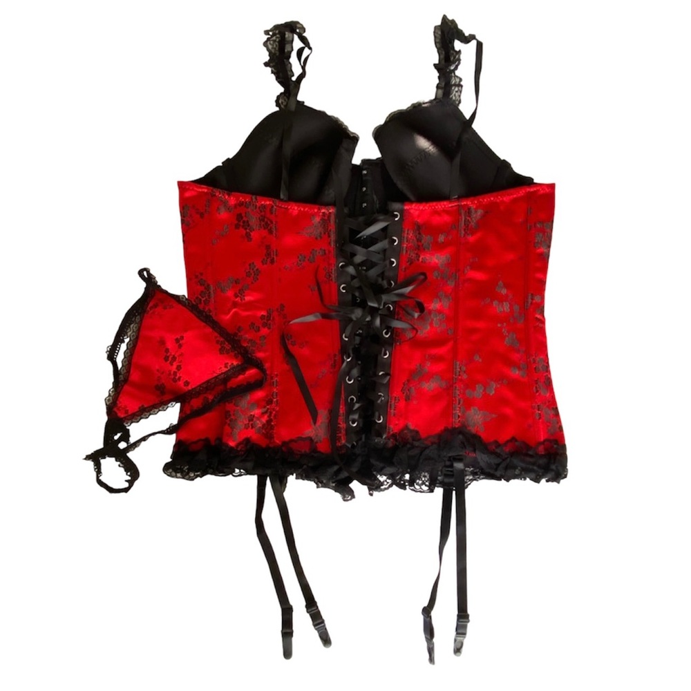 New! Sexy Party Bustier Red Corset Size 3XL - Picture 2 of 4